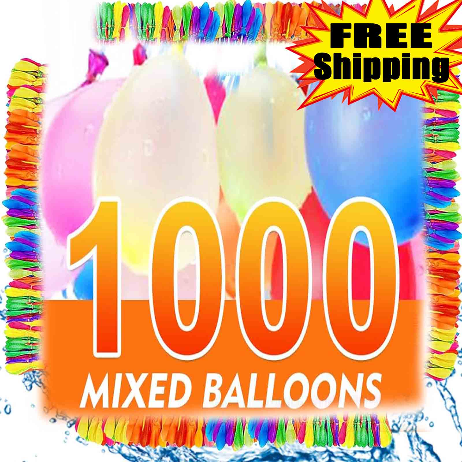 1000 PCS Multicolored Water Balloons, Quick Fill Water Balloon, Summer Colored Water Balloons Splash Fun for Kids and Adults Outdoor Water Bomb Fight